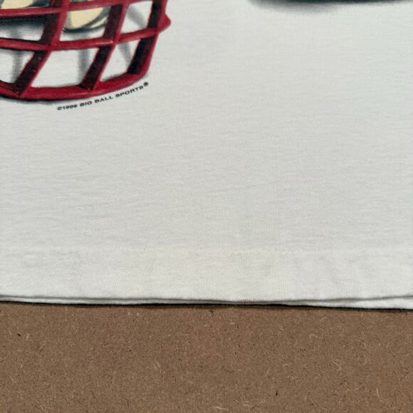 Vintage Football is Life Big Ball Sports All Over Print USA 90s Shirt Sz Large - Picture 4 of 8